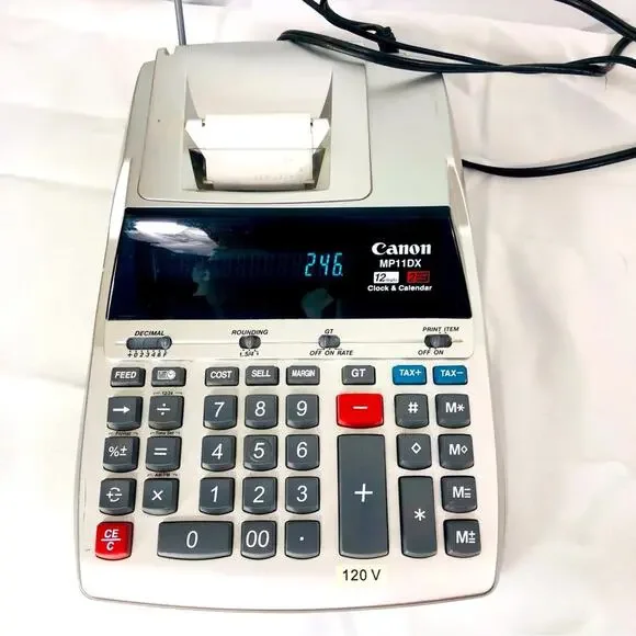 Cannon MP11DX Business Calculator Print Tape Digital with Clock - Picture 1 of 16
